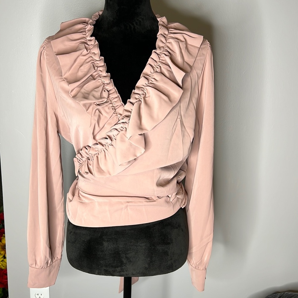 Wrap around ruched blouse